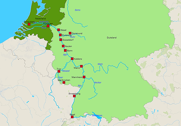 Geography Stroomgebied Rijn | www.topomania.net - Door Welke Landen Stroomt De Rijn