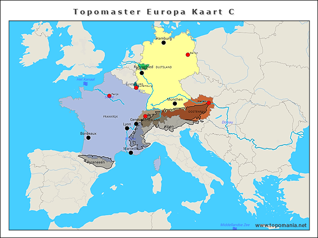 Geography Topomaster Europa Kaart C | www.topomania.net - Topomaster Europa Kaart A Oefenen