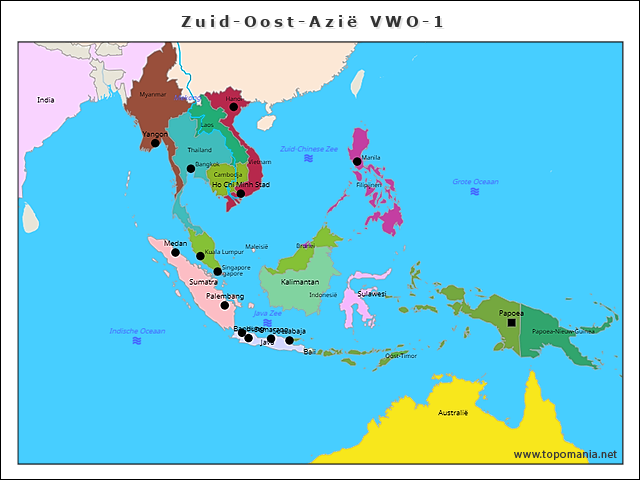 Geography Zuid-Oost-Azië VWO-1 | www.topomania.net - Kaart Van Zuid Oost Azie
