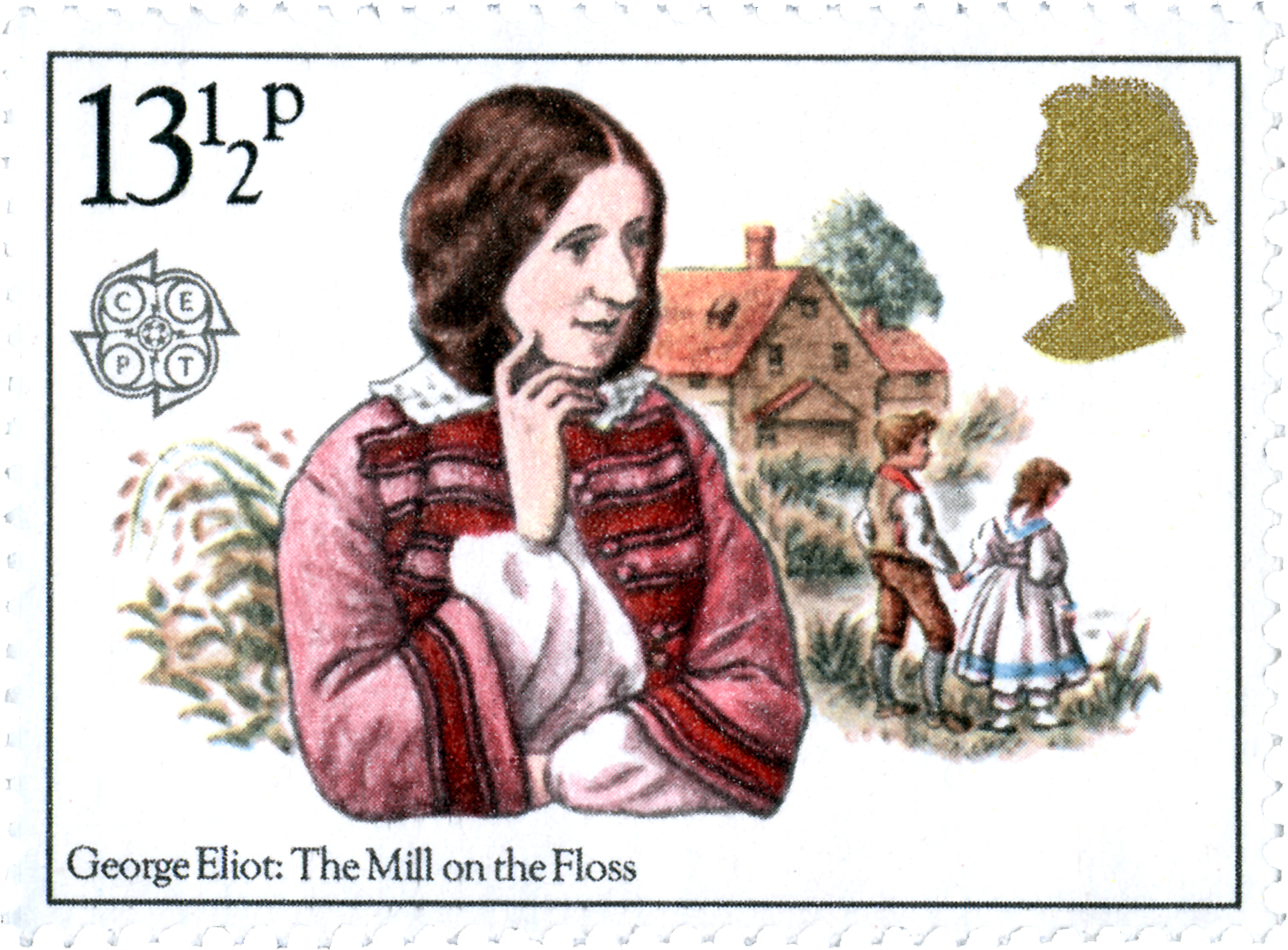 George Eliot: The Mill on the Floss Stamp from 1980 'Fampus People' # - George Eliot The Mill On The Floss