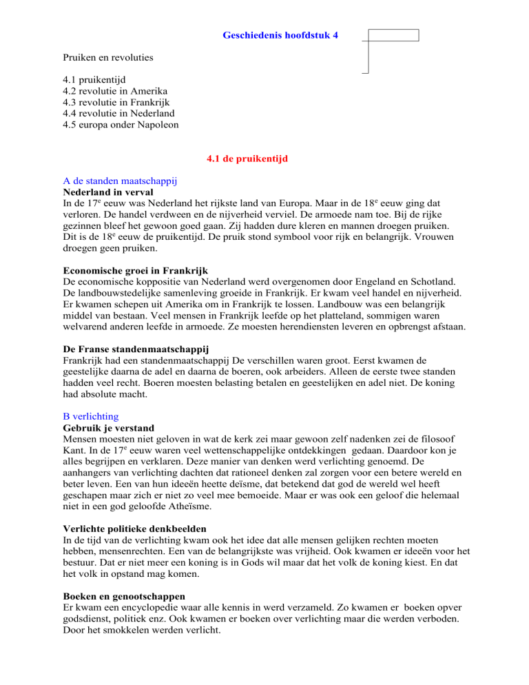 Geschiedenis hoofdstuk 4 - Oefentoets Geschiedenis Werkplaats Havo/vwo 1