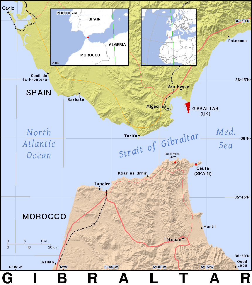 GI · Gibraltar · Public domain maps by PAT, the free, open source - Waar Ligt Gibraltar Op De Kaart