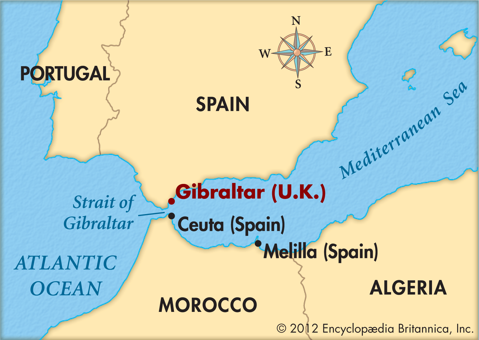 Gibraltar - Kids | Britannica Kids | Homework Help - Waar Ligt Gibraltar Op De Kaart