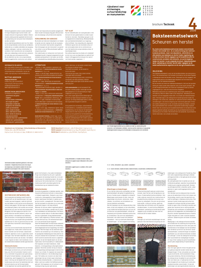 Gids Techniek 4 Baksteenmetselwerk Scheuren en Herstel 5e Druk 2009 | PDF - Basisboek Bouwkunde 5e Druk Pdf