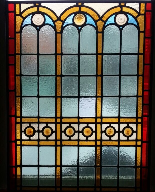 Glas in lood raam ca 1900 – 1910 voorzetraam cathedraalglas stainedglas - Voorbeelden Van Glas In Lood