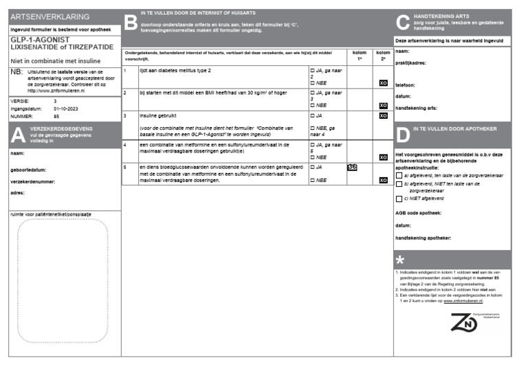 Zn Formulier Glp 1 Met Insuline