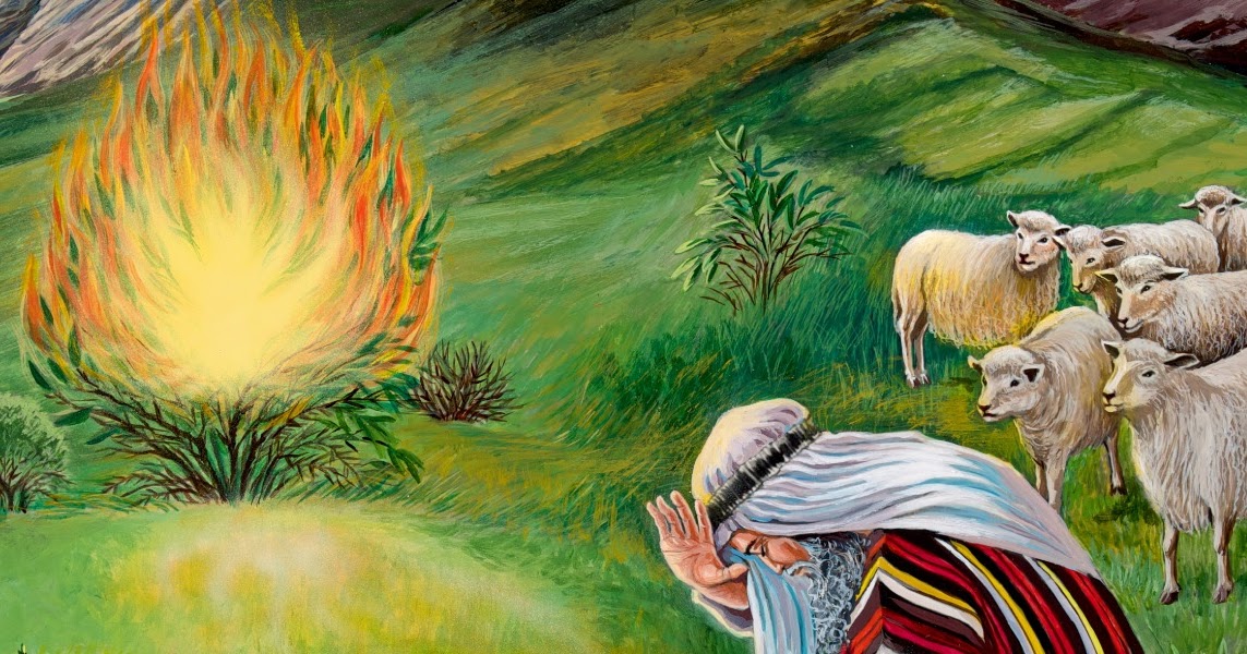 godsdienstblog: Mozes en de brandende braamstruik - 4e, 5e en 6e leerjaar - Mozes En De Brandende Braamstruik