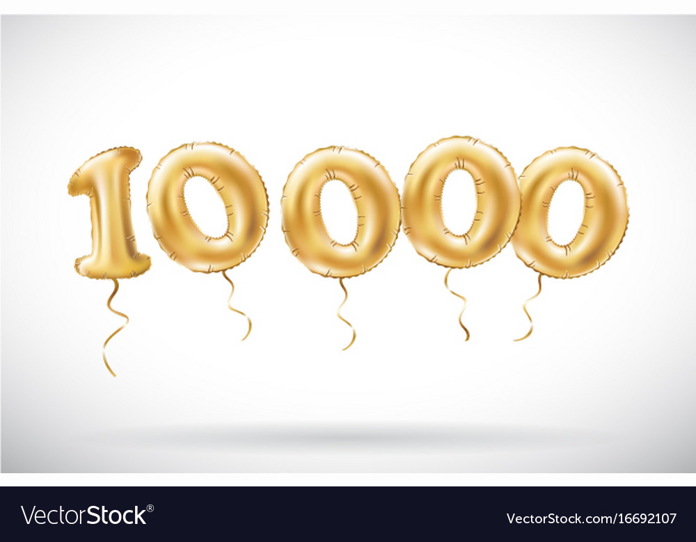 Golden number 10000 ten thousand metallic balloon Vector Image - 10000 Mb Is Hoeveel Gb