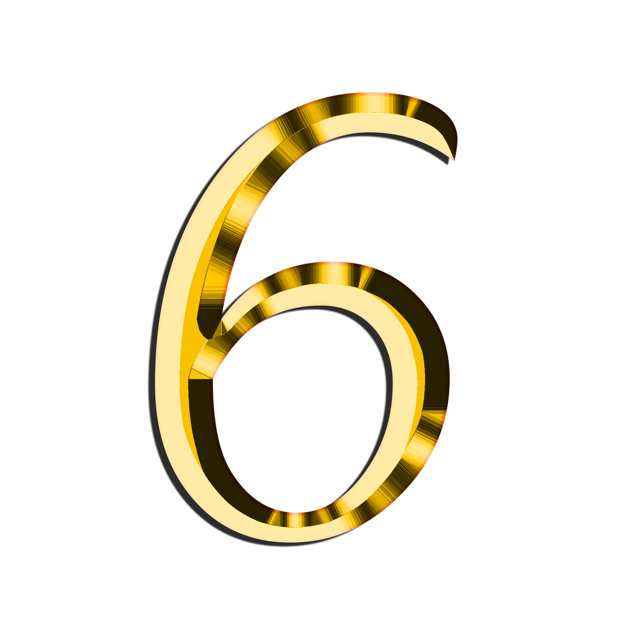 Golden Number 6 transparent PNG - StickPNG - 6 Weken En 4 Dagen Zwanger