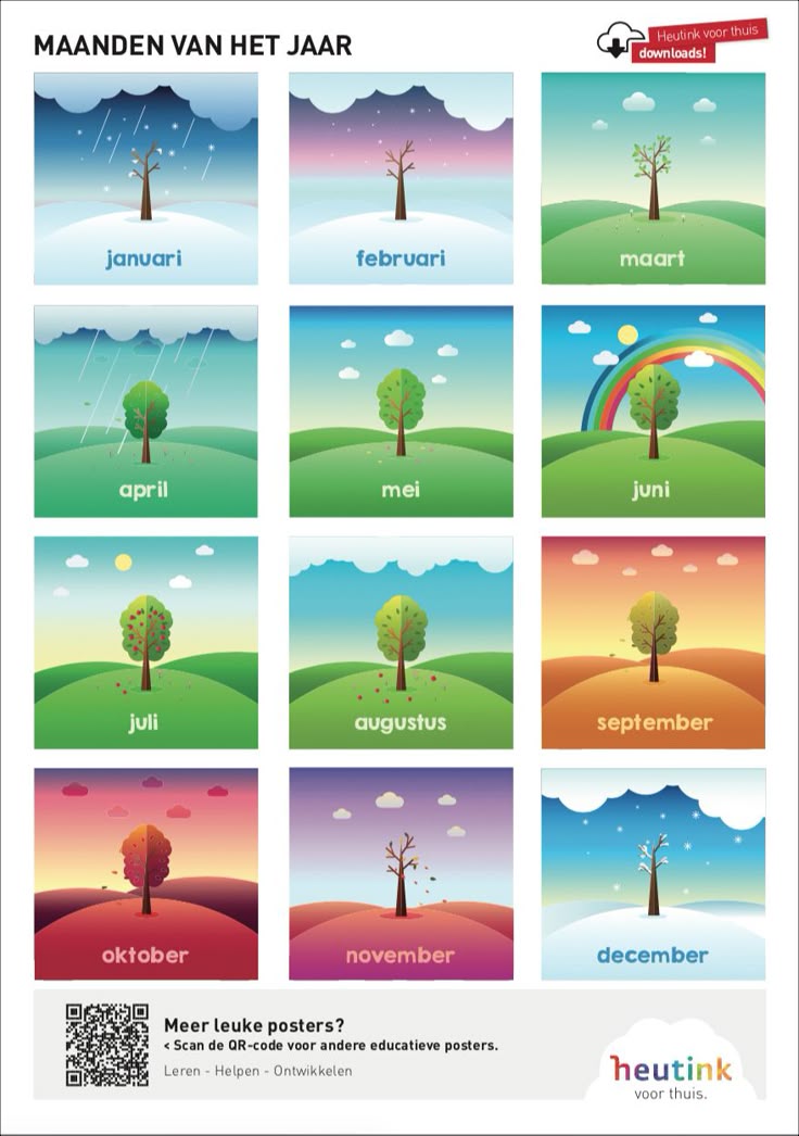 Gratis poster om de maanden van het jaar te leren | Onderwijs posters - Maanden Van Het Jaar Engels