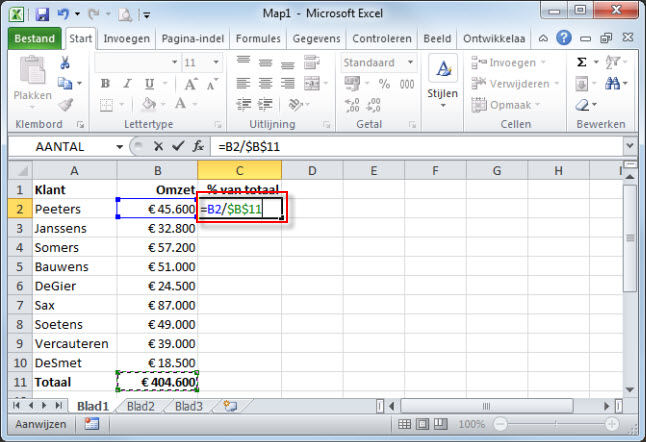 Percentage Van Totaal Berekenen Excel