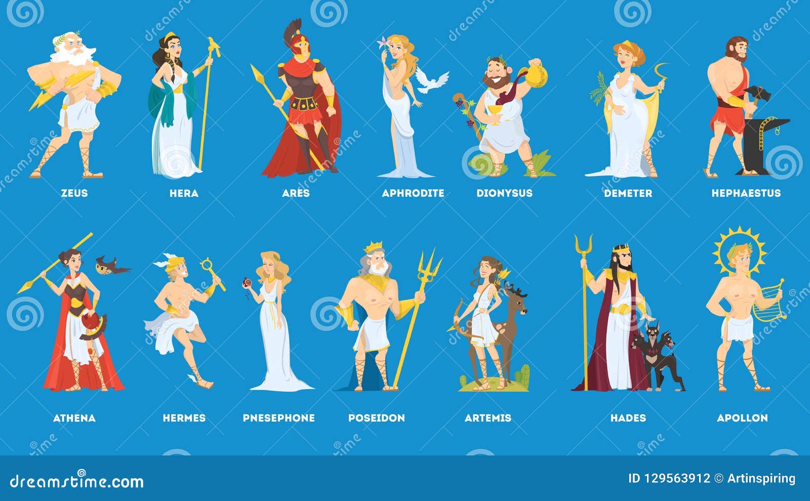 Greek Gods Illustration | CartoonDealer.com #165948108 - Welke Griekse God Ben Ik