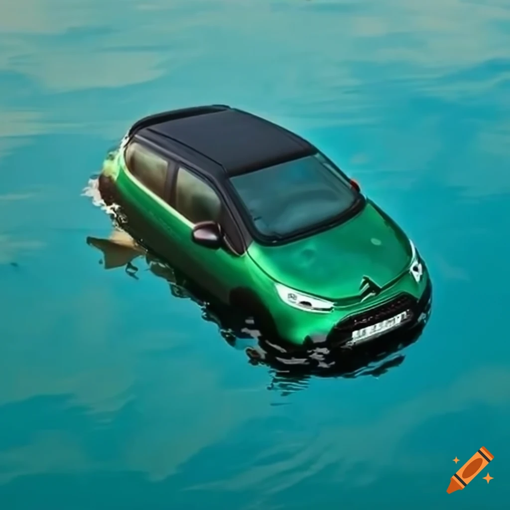Green citroen c3 floating on water on Craiyon - Interstitiële Longaandoening Bij Systemische Auto-immuunziekte