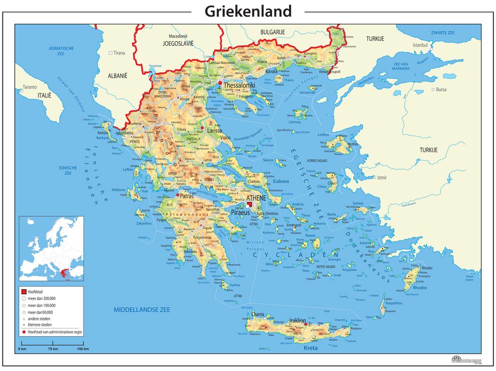 Kaart Van Griekenland In Het Nederlands