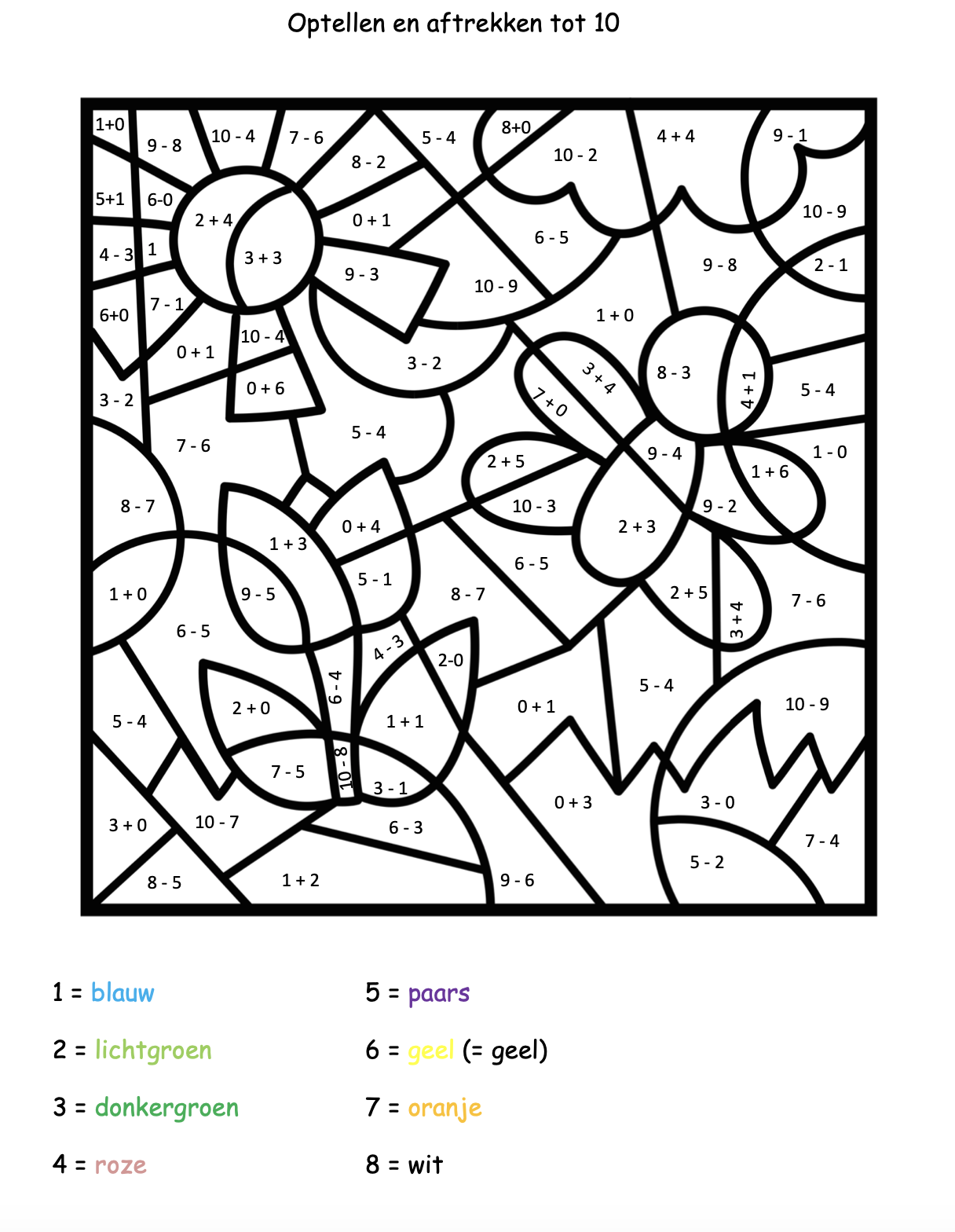 GROEP 3 Kleuren op code lente en Pasen | Kleuren met nummers - Rekenen Spelletjes Voor Groep 3