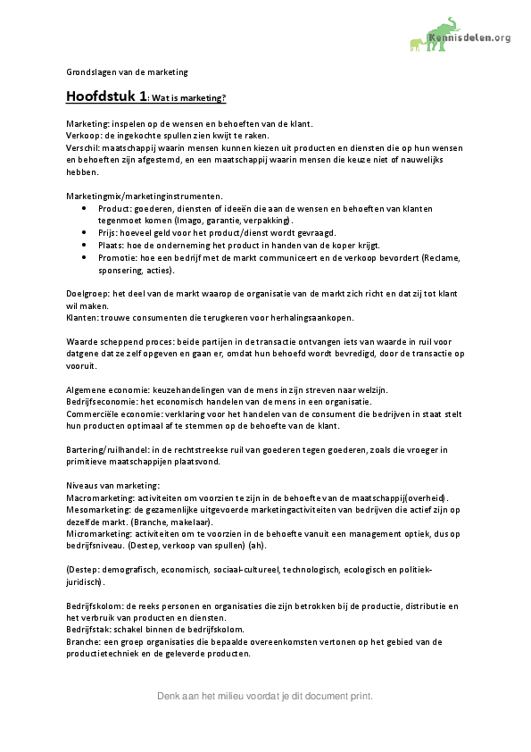 Grondslagen van de marketing Bewerken | Bekijken - Grondslagen Van De Marketing 10e Druk