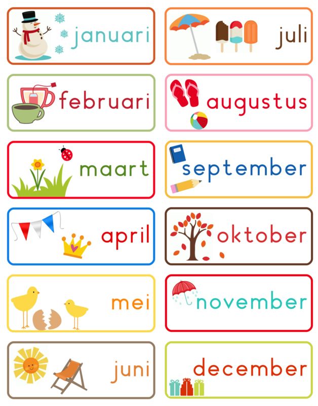 Grote magneten met de maanden van het jaar. Handig voor op school in de - Schrijf Je Maanden Met Hoofdletter