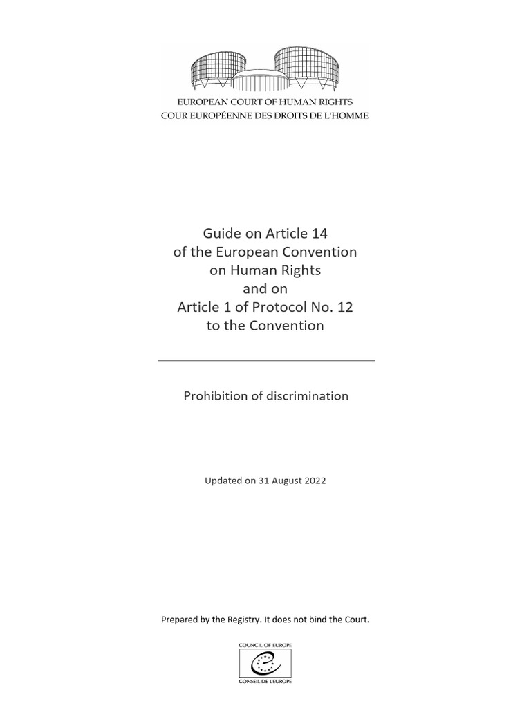 Guide On Article 14 of The European Convention On Human Rights and On - Article 14 European Convention On Human Rights