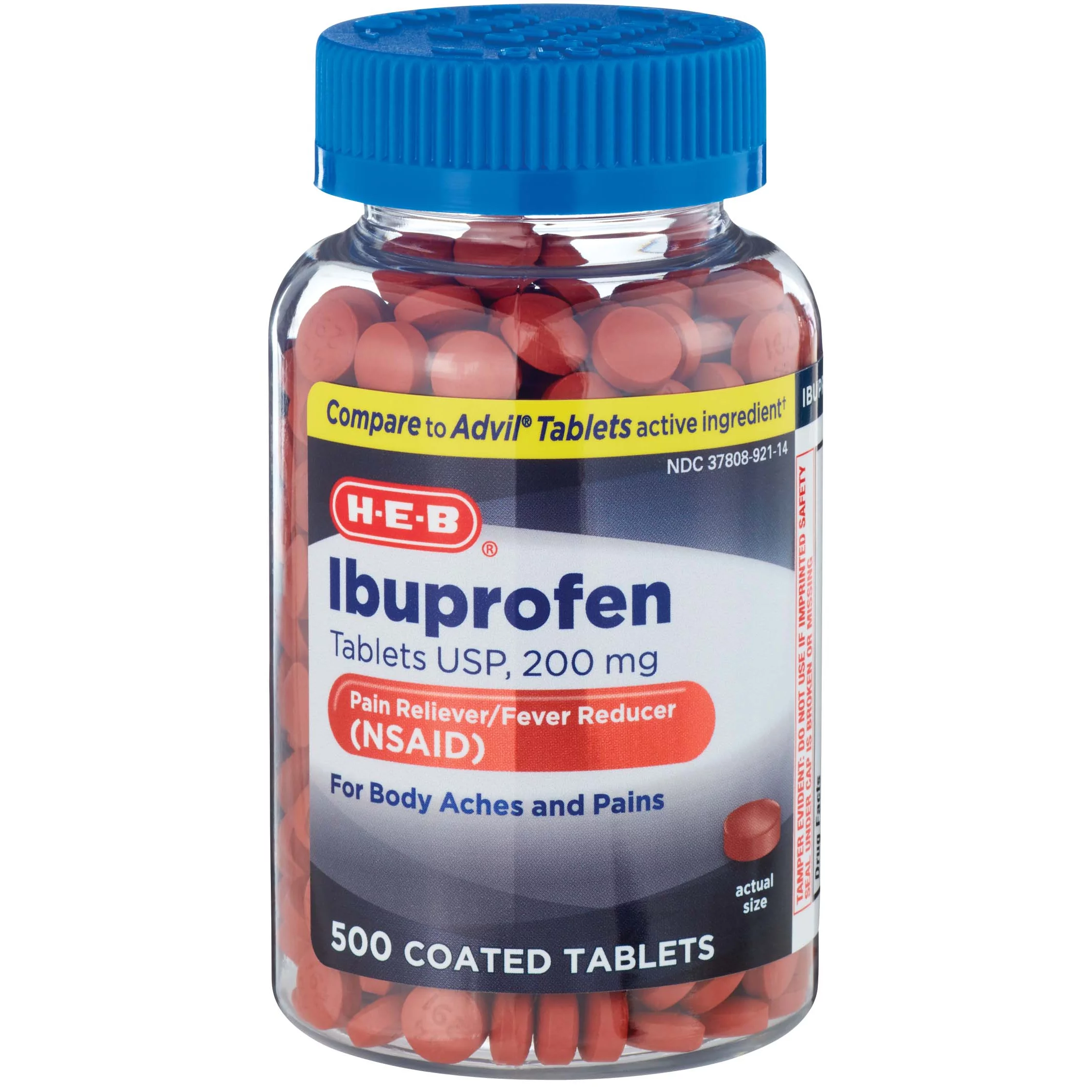 H-E-B Ibuprofen 200 mg Tablets Clear Bottle - Shop Pain Relievers at H-E-B - Ibuprofen En Paracetamol Samen Dosering