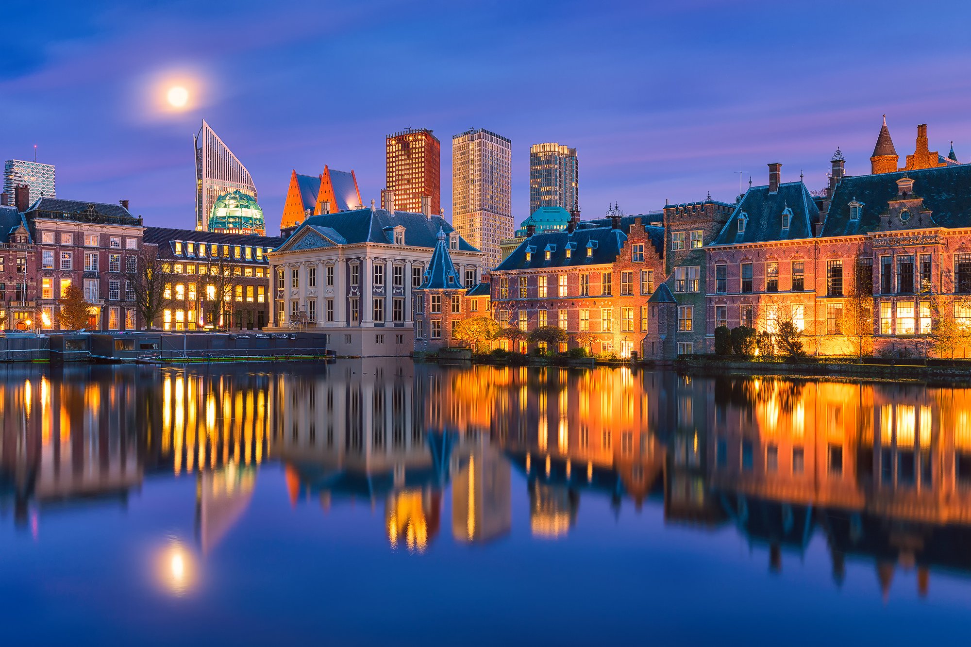 hague, Netherlands, The, Hague, Netherlands, Holland, Night, City - Hague And Hague Visby Rules