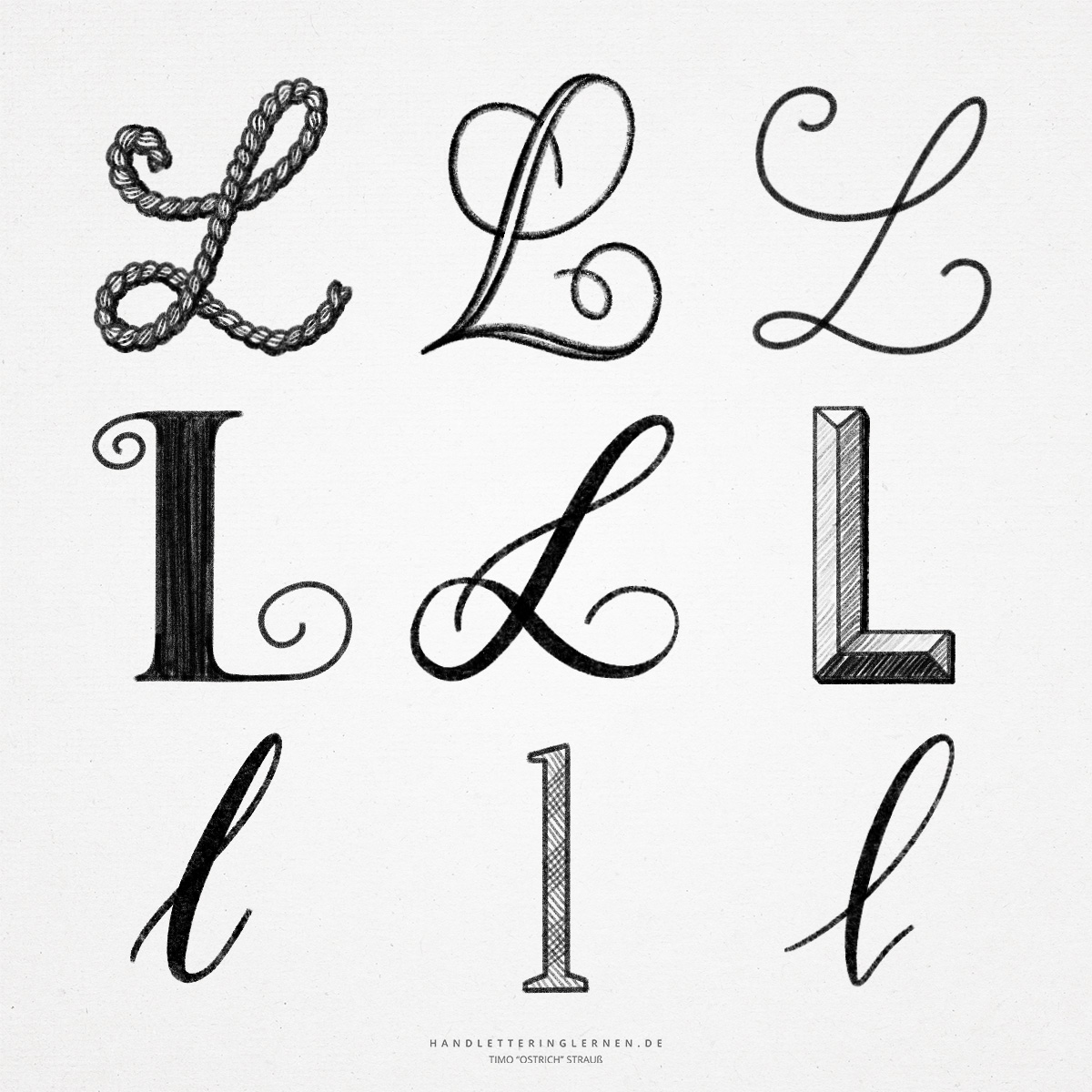Hand lettering L | 9 ways to draw a "L" - L Smit Co's Internationale Sleepdienst Rotterdam