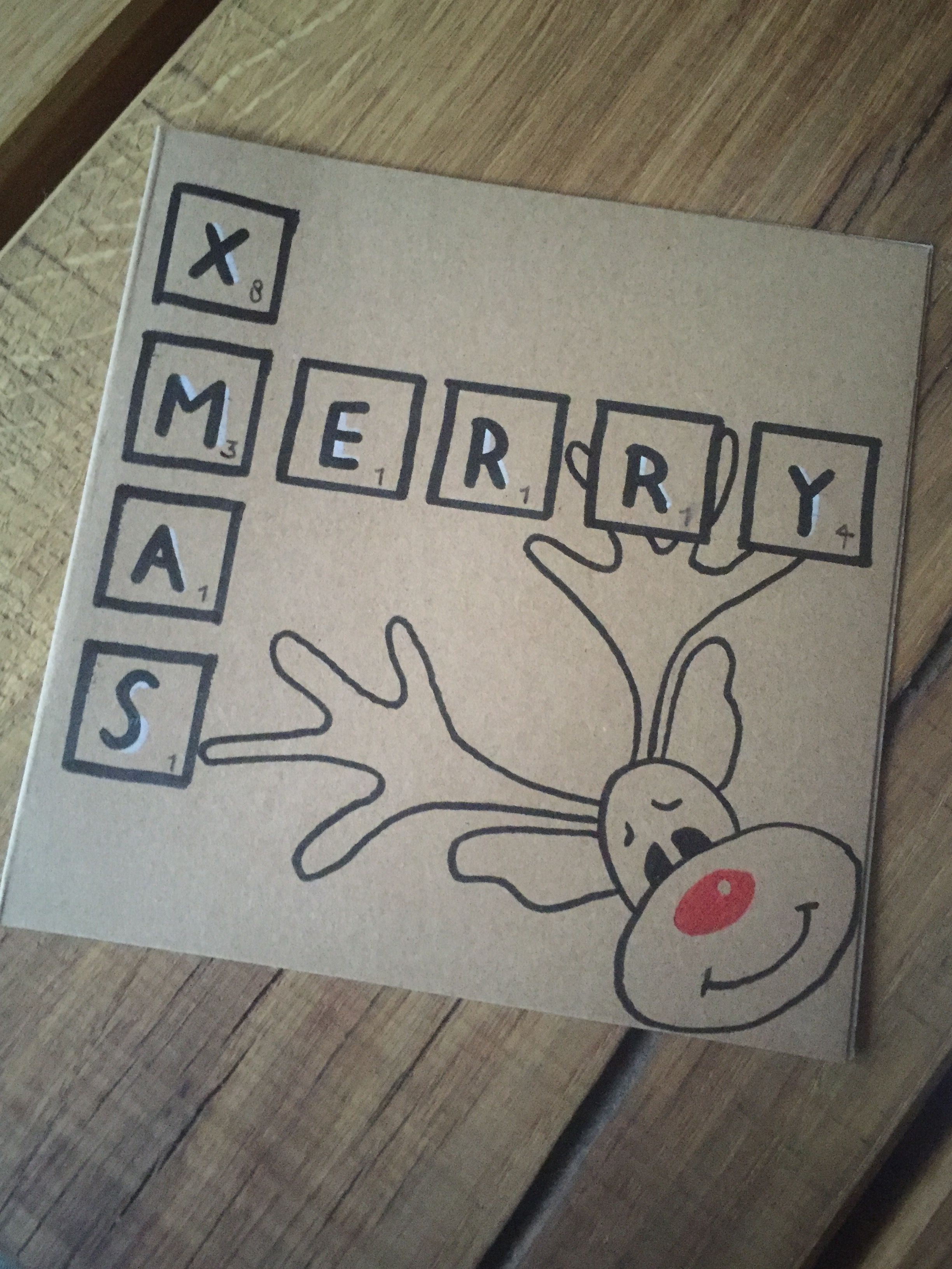 HANDLETTERING - kerstkaart - christmas - merry xmas - Rudolph Handmade - Wat Schrijf Je Op Een Kerstkaartje