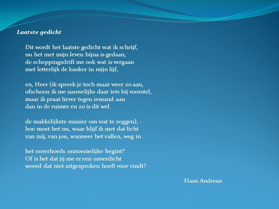 Hans Andreus Wanneer Ik Morgen Doodga