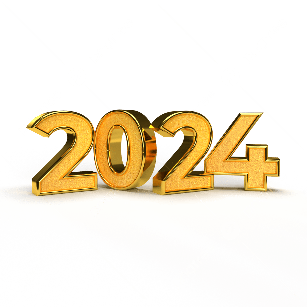 Happy New Year 2024 Golden 3d Numbers With Luxury Text, Happy New Year - Aantal Nederlandse Deelnemers Olympische Spelen 2024