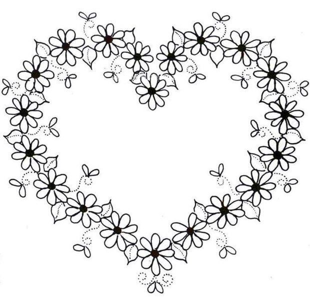 Hartje met bloemen | Embroidery flowers pattern, Embroidery patterns - Wit Bloemetje Met Geel Hartje