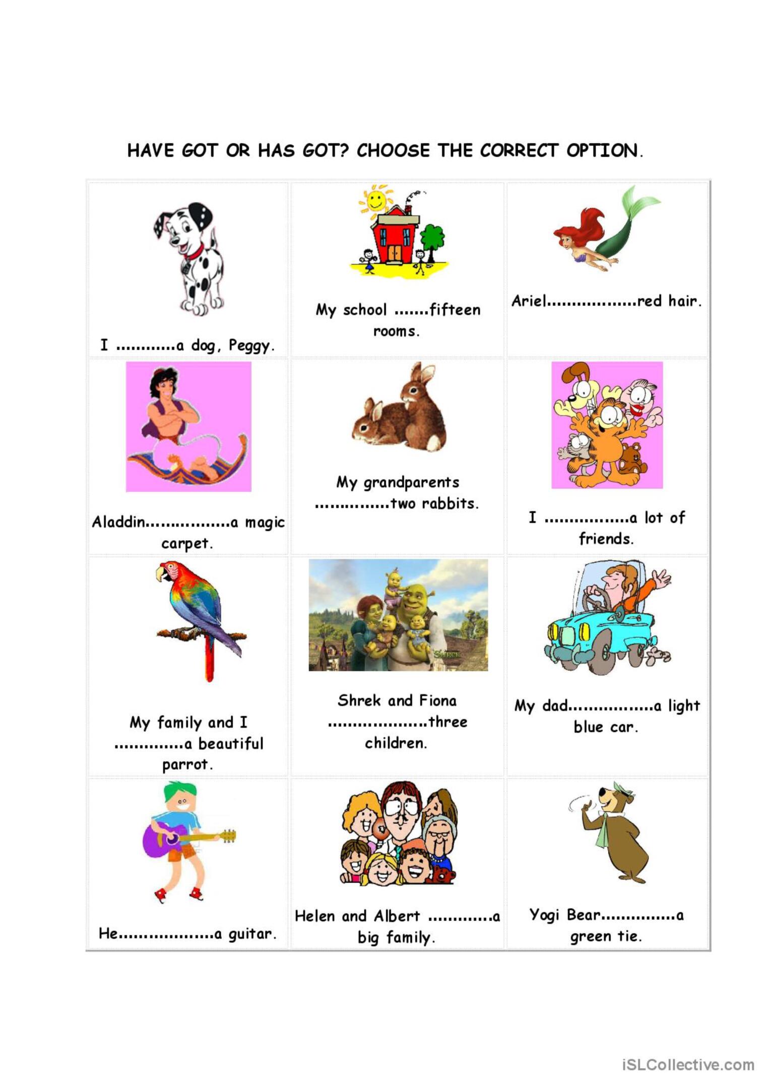 have got has got: English ESL worksheets pdf & doc - Have Got And Has Got