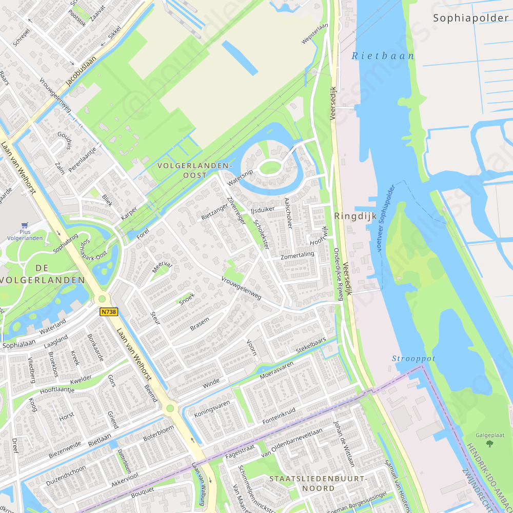 Hendrik-Ido-Ambacht - Modern Atlas Vector Map | Boundless Maps - Appartementen Te Koop Hendrik Ido Ambacht