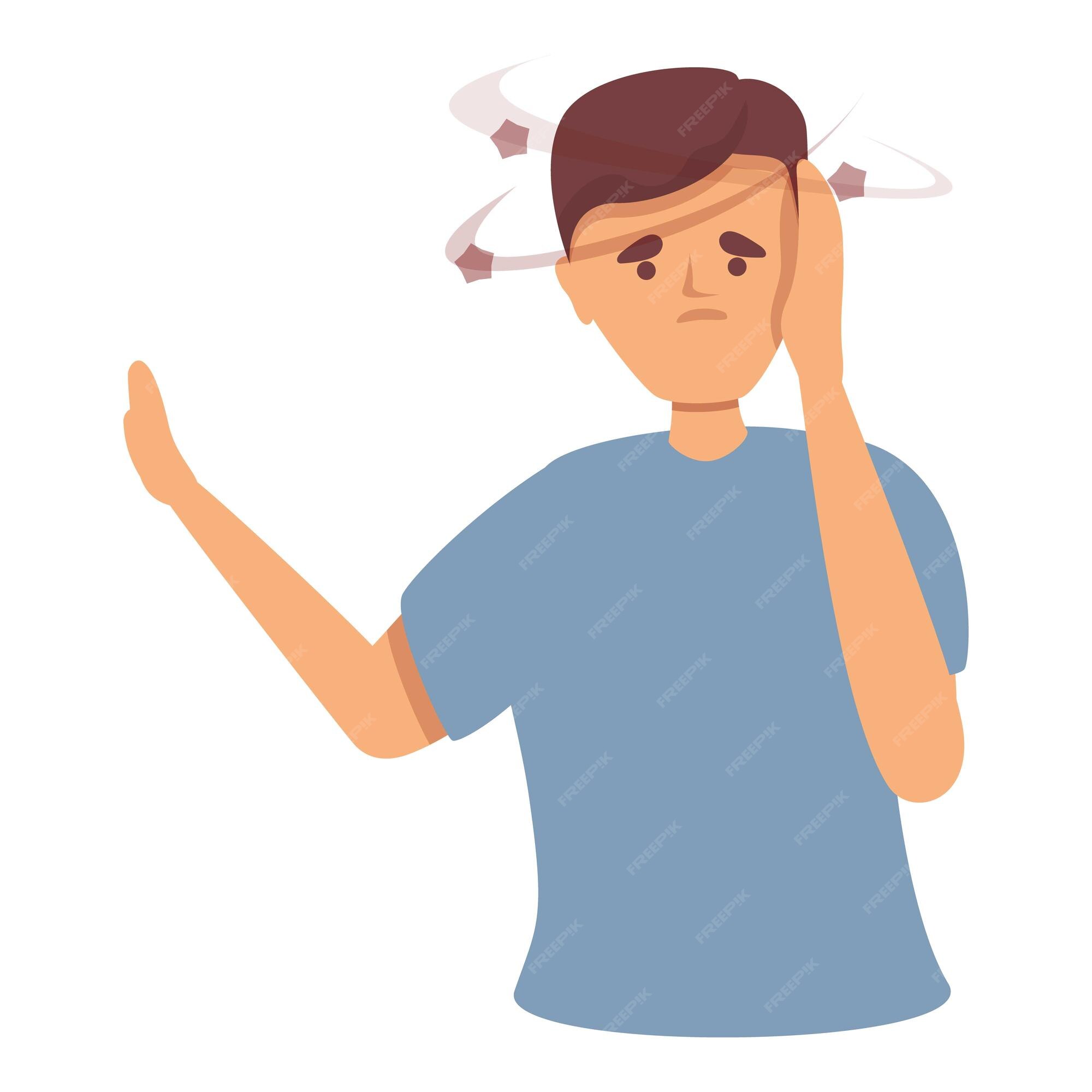 Hersenpijn pictogram cartoon vector Hersenen duizelig Koude hoofdpijn - Hoofdpijn En Duizelig Na Herseninfarct