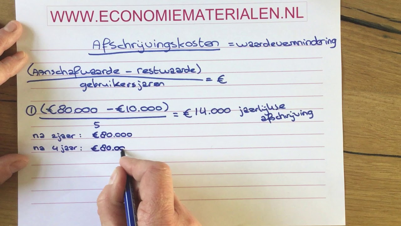Het berekenen van de afschrijvingskosten (economiematerialen) - YouTube - Hoeveel Afschrijving Per Jaar Auto