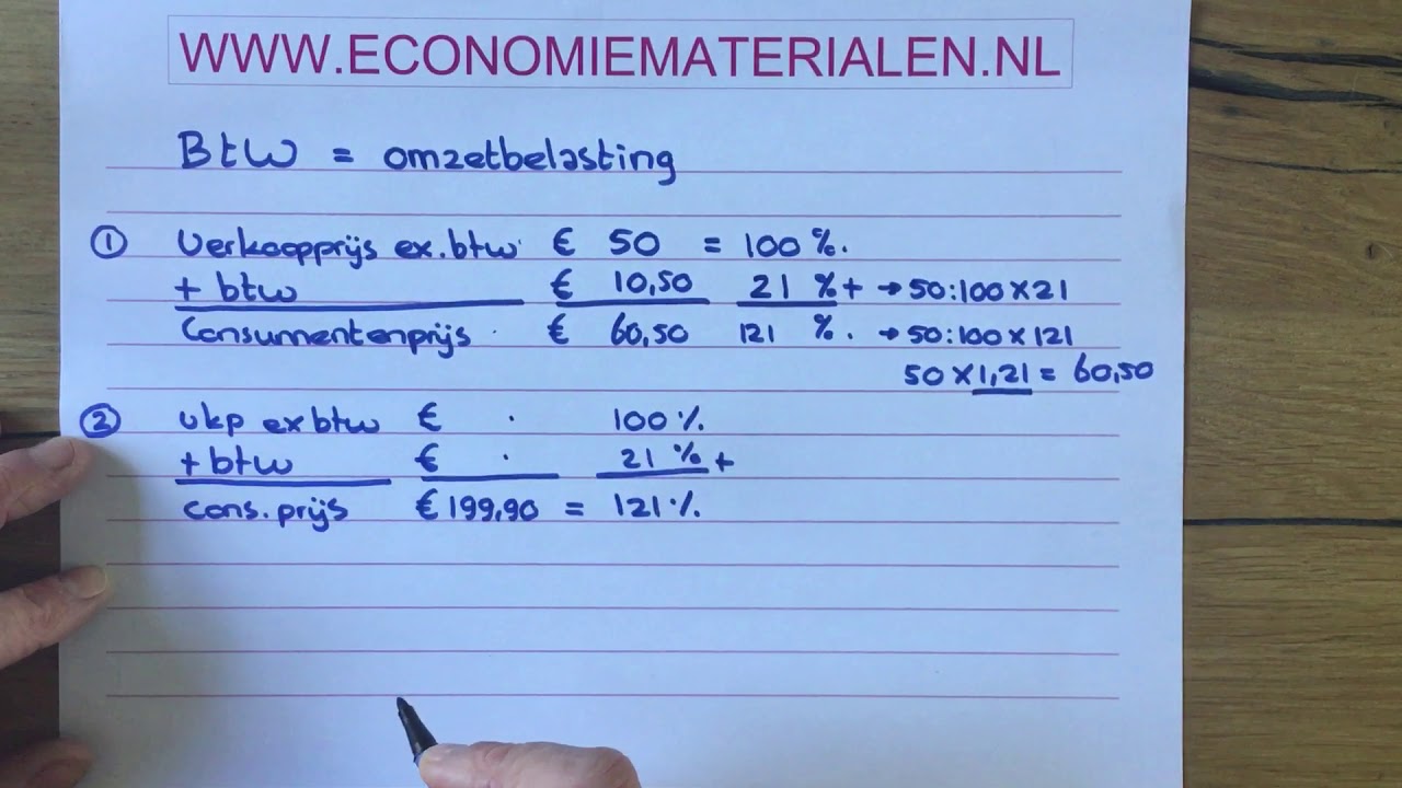 Het berekenen van de btw/omzetbelasting (economiematerialen) - YouTube - Boven Welk Bedrag Moet Je Belasting Betalen