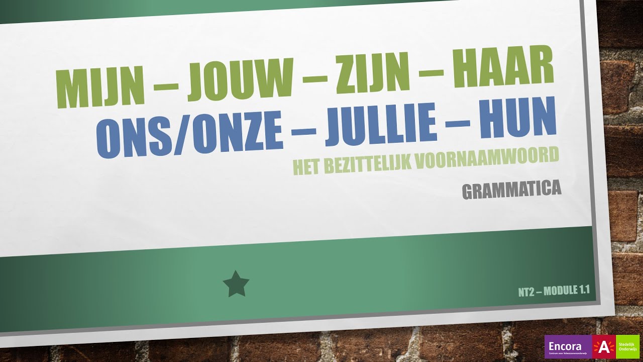 Het bezittelijk voornaamwoord - YouTube - Wat Is Een Bezittelijke Voornaamwoord