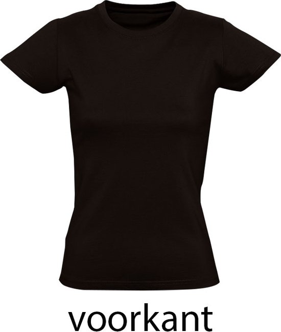Het geld groeit me niet op de rug Dames T-shirt | spreekwoord | werken - Het Geld Groeit Me Niet Op De Rug