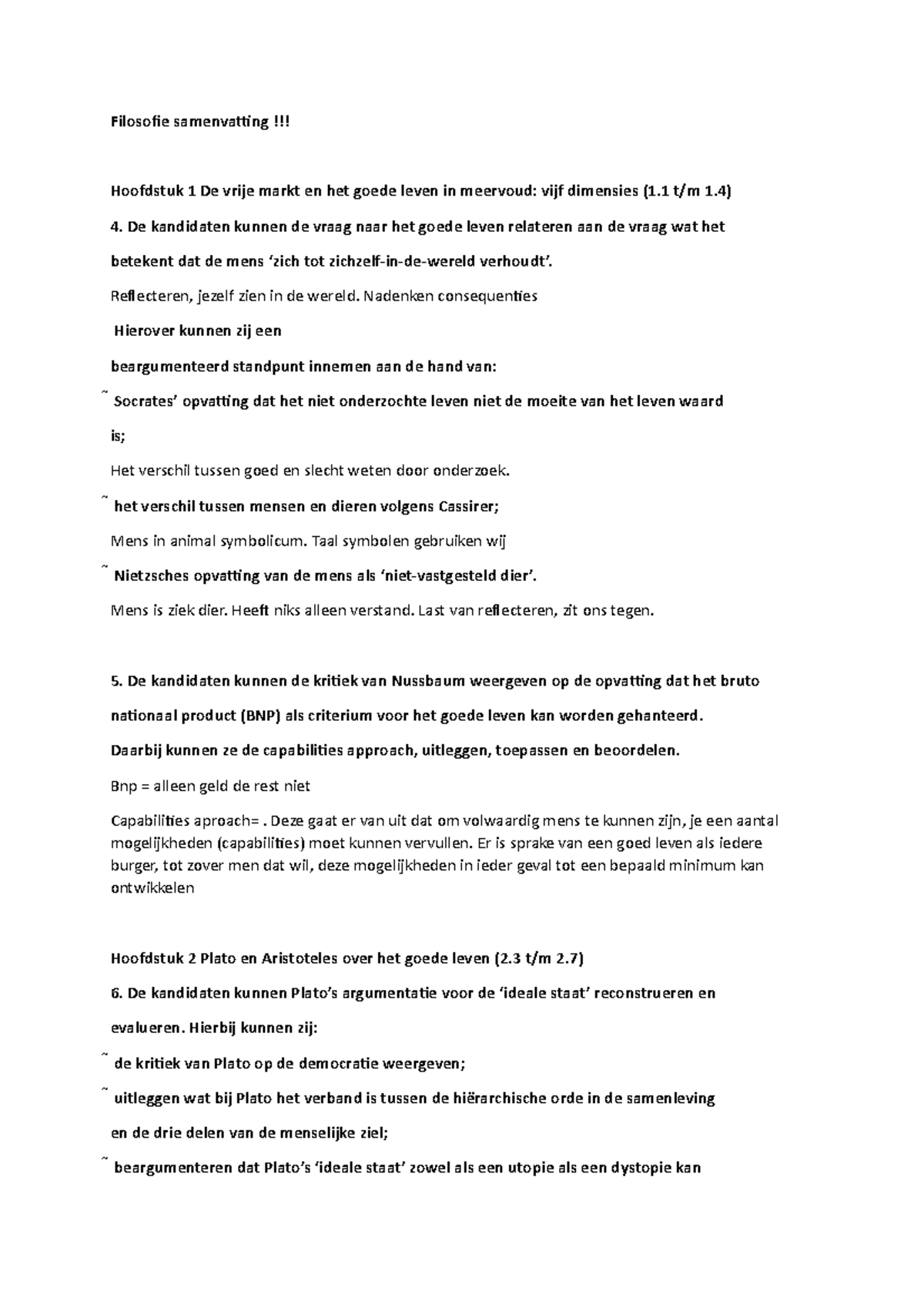 Het Goede Leven En De Vrije Markt Samenvatting