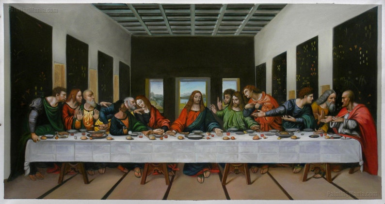Het laatste avondmaal Leonardo da Vinci handgeschilderde | Etsy - Het Laatste Avondmaal Leonardo Da Vinci