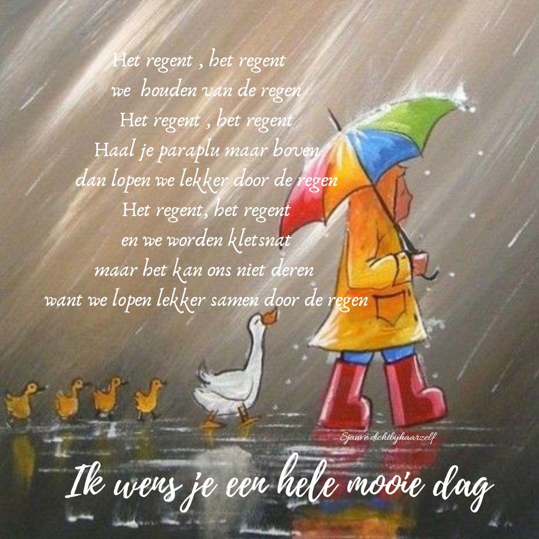 Het regent, het regent.. We houden van de regen Het regent het regent - Elke Dag Een Druppel Gif Samenvatting