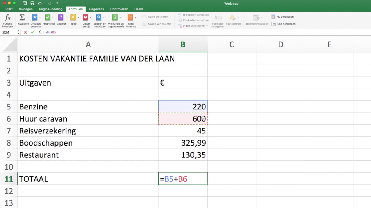 Het totaal berekenen in Excel - YouTube - Hoe Haal Je De Btw Uit Een Bedrag