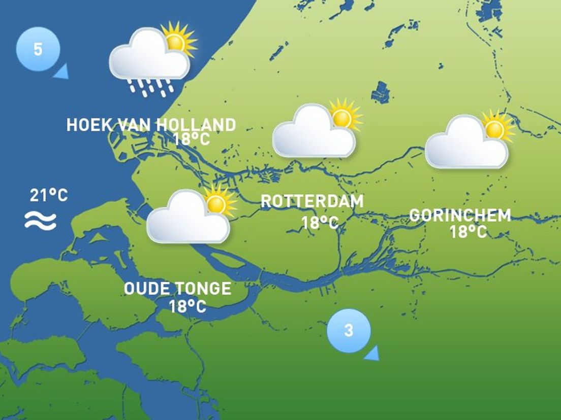 Het weer vandaag: bewolking, af en toe zon - Rijnmond - Het Weer Vandaag Urk