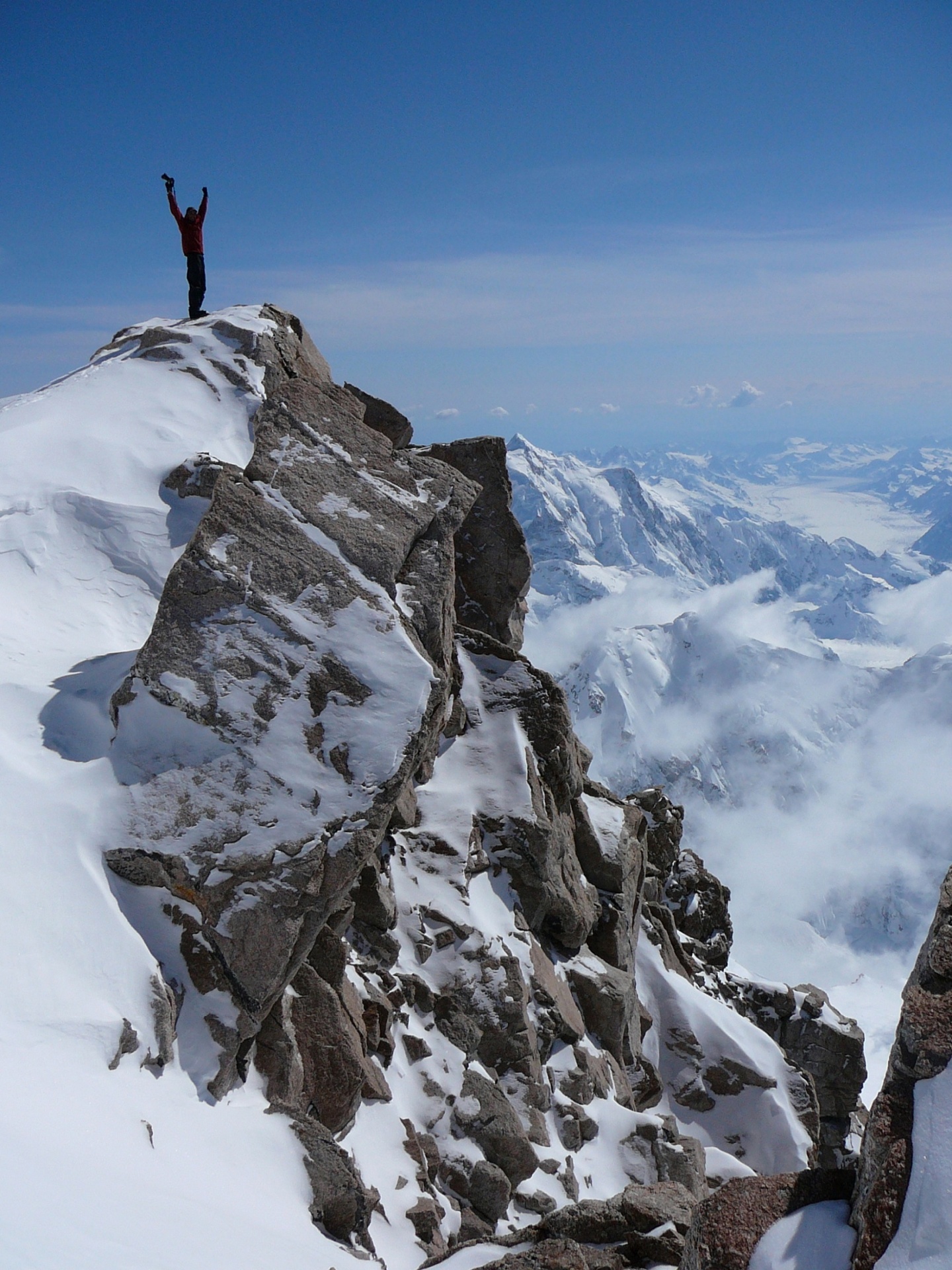Hiker At The Mountain Top Free Stock Photo - Public Domain Pictures - Top Down En Bottom Up