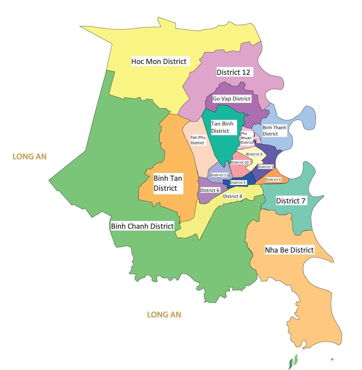 Ho Chi Minh City's District Guide Map - Scooter Saigon Tour | Ho chi - Quan 1 Ho Chi Minh City