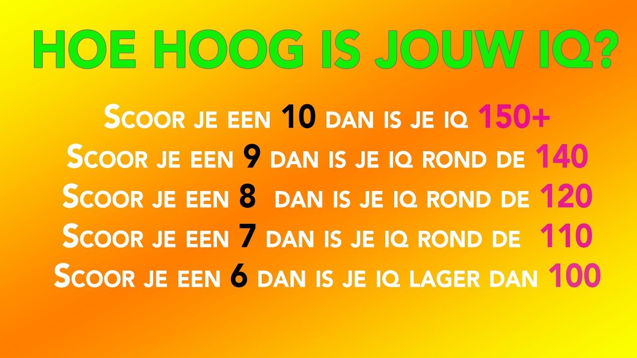 Hoe hoog is jouw IQ (NEDERLANDS)? - YouTube - Wanneer Heb Je Een Hoog Iq