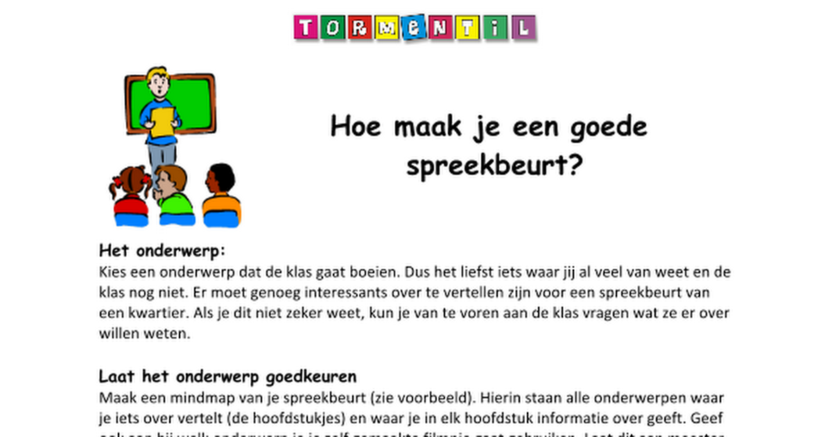 Hoe maak je een goede spreekbeurt.docx - Google Docs - Leuk Onderwerp Voor Een Presentatie