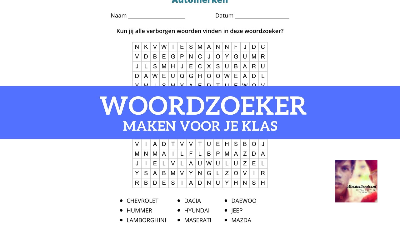 Hoe maak je een woordzoeker? - YouTube - Zelf Een Woordzoeker Maken Met Oplossing