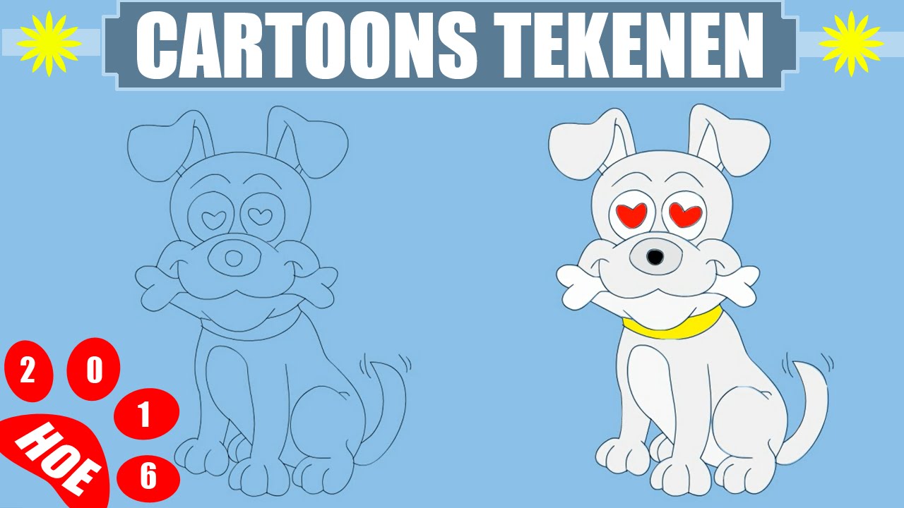 Hoe teken je een hond in 2 MINUTEN stap voor stap - Tekenen voor kids - Hond Tekenen Stap Voor Stap