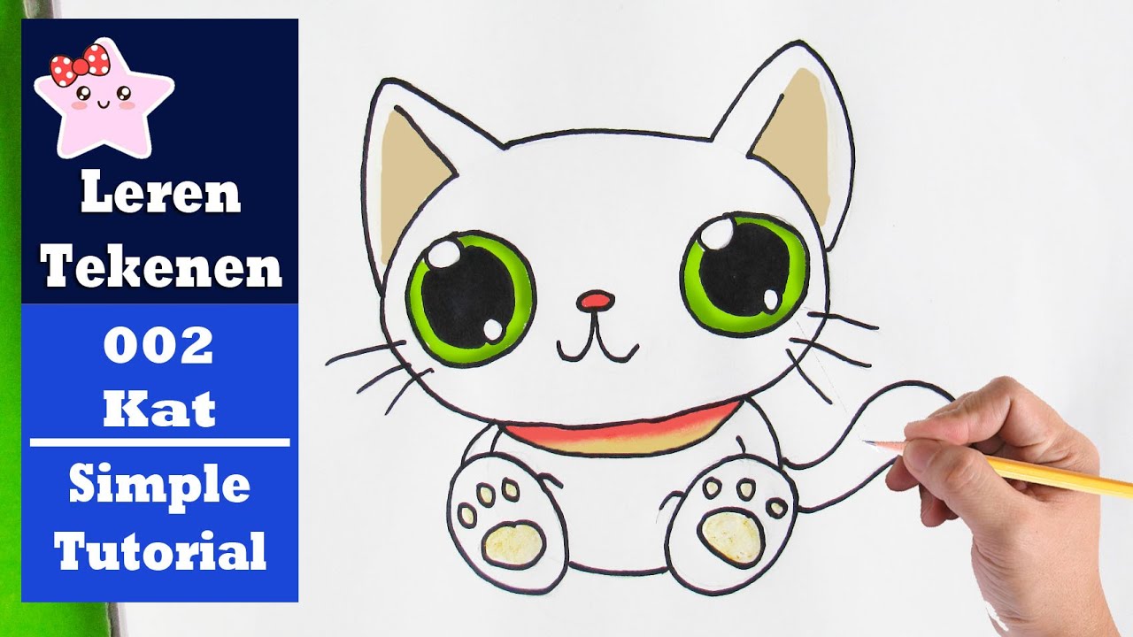 HOE TEKEN JE EEN KAWAII KAT | SIMPELE TEKEN TUTORIAL 002 - YouTube - Hoe Maak Ik Een Cat