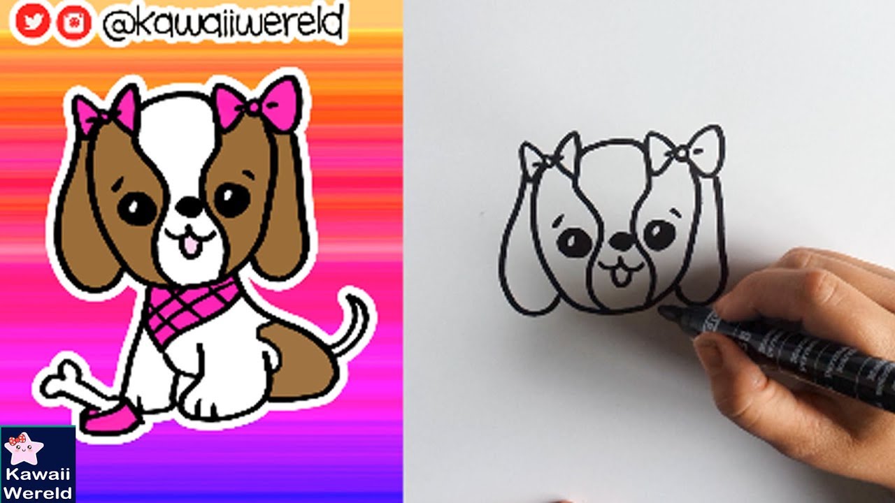 Hoe Teken Je Een Schattig Hondje? LEREN TEKENEN - YouTube - Hond Tekenen Makkelijk In Stappen