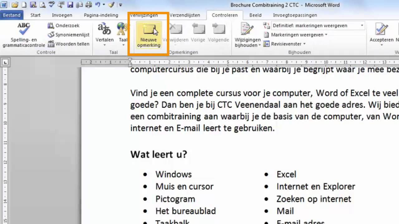 Hoe voeg ik commentaar toe in een Word document? - YouTube - Hoe Voeg Ik Een Inhoudsopgave Toe In Word